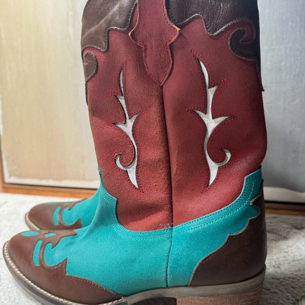 Matisse turquoise drifter cowboy‎ like 1883 Boot Size 7 1/2 EE - Picture 4 of 9